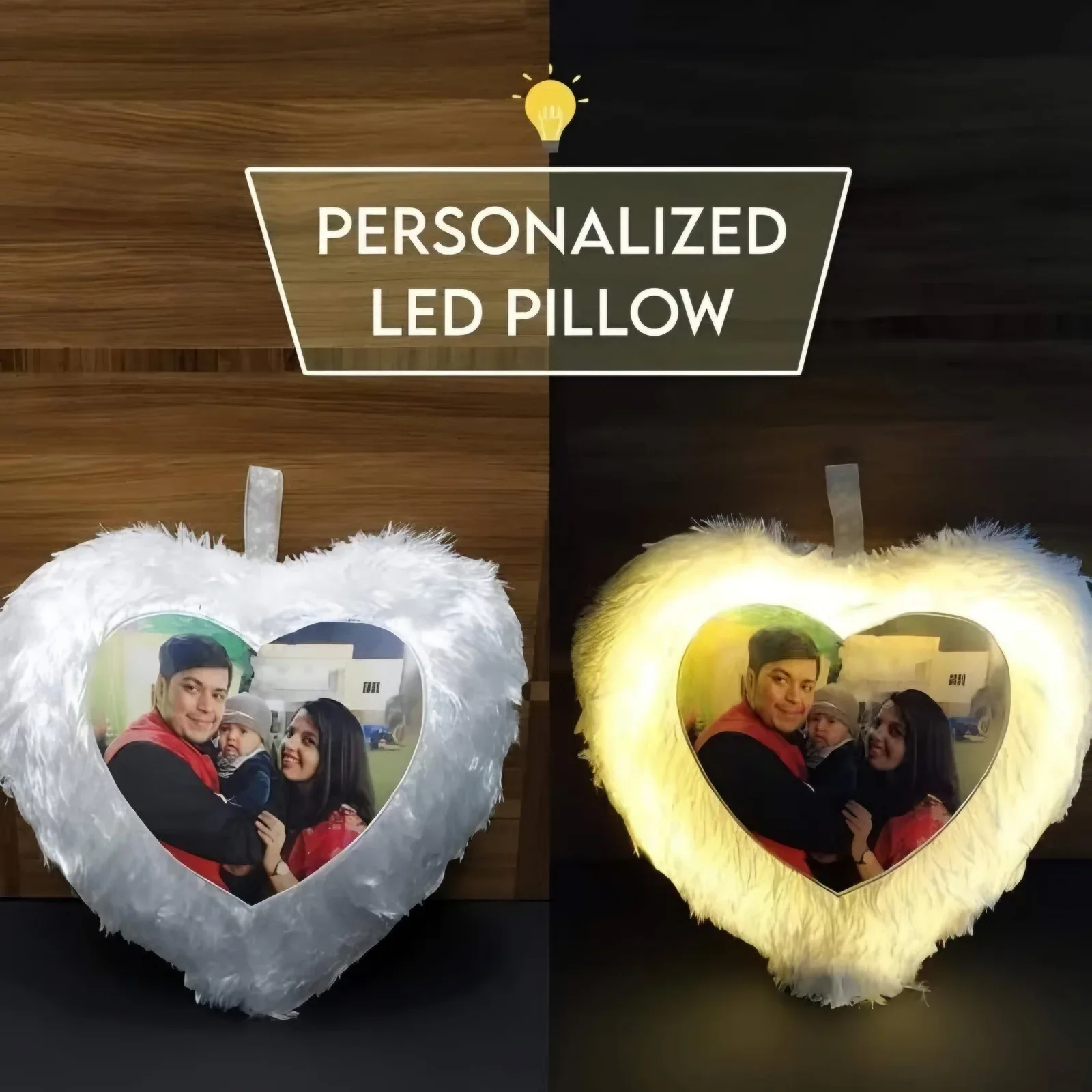 YELLOW LED HEART CUSHION WITH BATTERY thumbnail 2