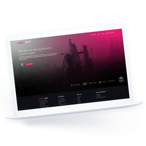 Website design shown on a laptop