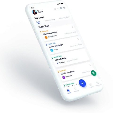 Mobile app interface on a phone