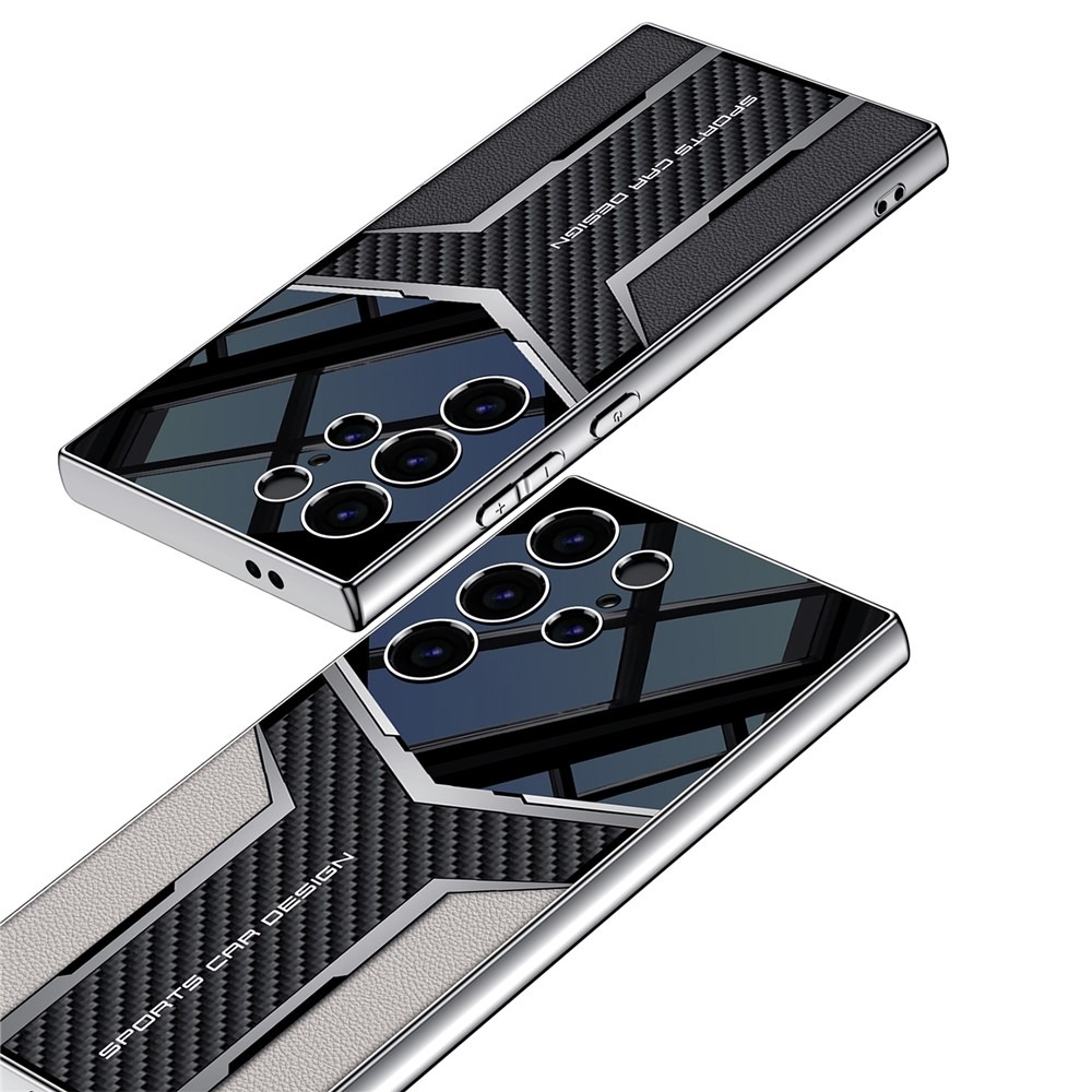 Samsung Galaxy S24 Ultra Case Carbon Fiber Pattern Electroplating Edge PU + TPU + PC Phone Back Cover - Image 3