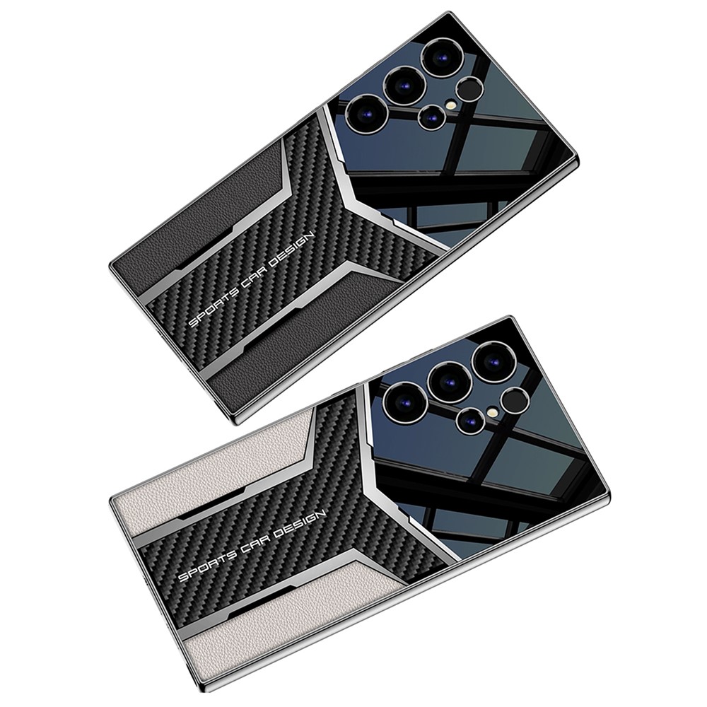 Samsung Galaxy S24 Ultra Case Carbon Fiber Pattern Electroplating Edge PU + TPU + PC Phone Back Cover - Image 5