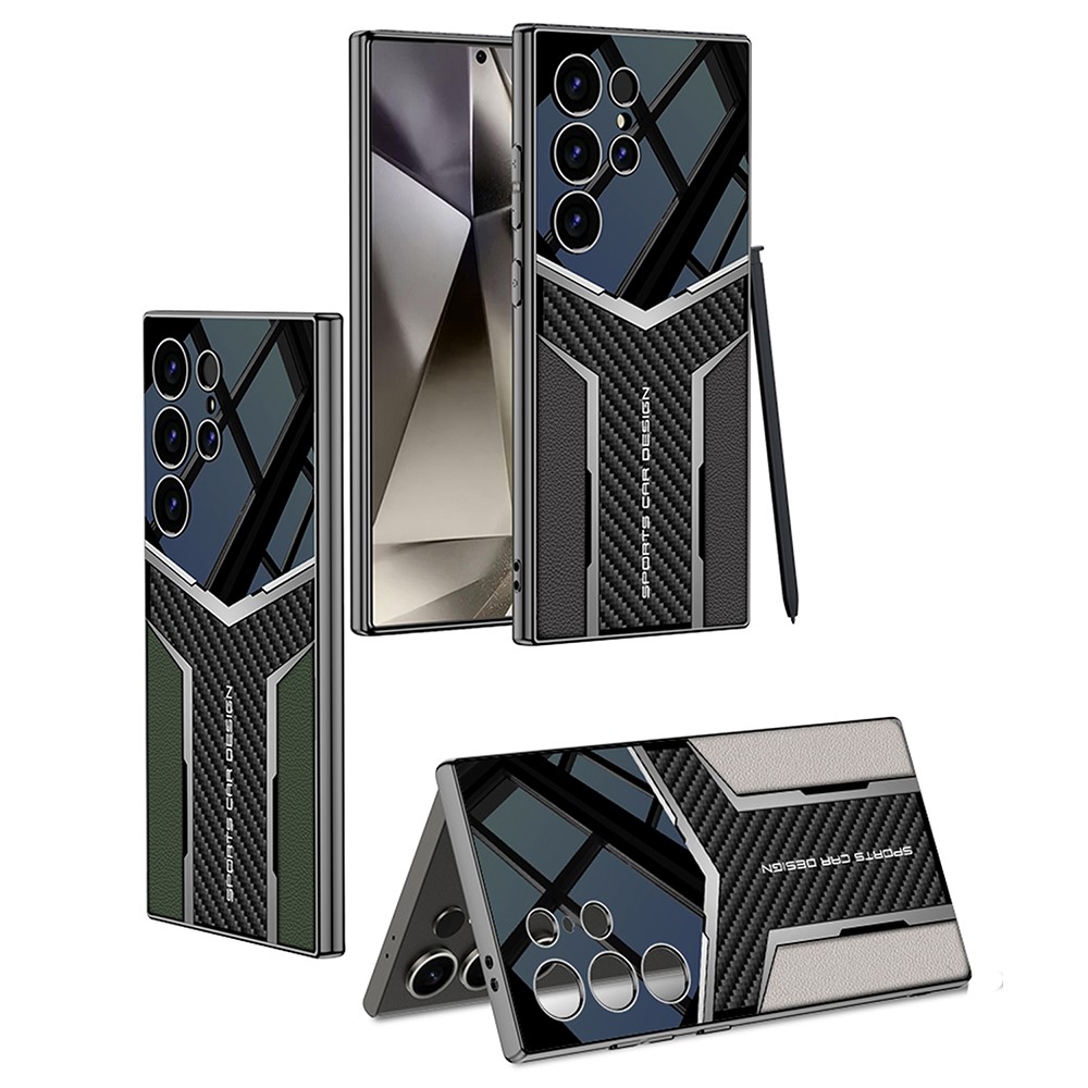 Samsung Galaxy S24 Ultra Case Carbon Fiber Pattern Electroplating Edge PU + TPU + PC Phone Back Cover - Image 7