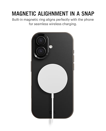 Leatherite Case for iPhone 16 Compatible with Mag-Safe Wireless Charging | Black-Beige Hybrid Magnetic Back Cover - Image 2