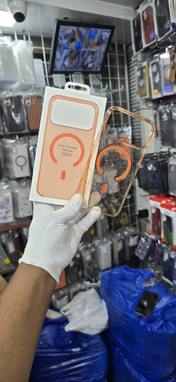 iPhone 17 & iPhone 17 Pro Max MagSafe Orange Transparent Case - Image 6