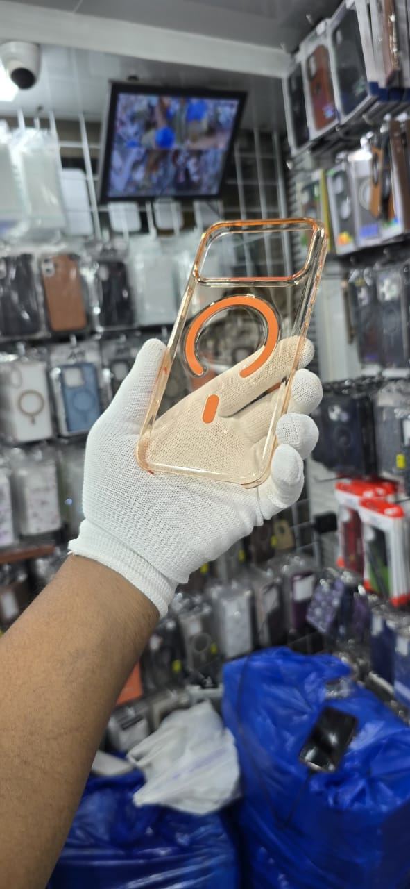 iPhone 17 & iPhone 17 Pro Max MagSafe Orange Transparent Case - Image 5